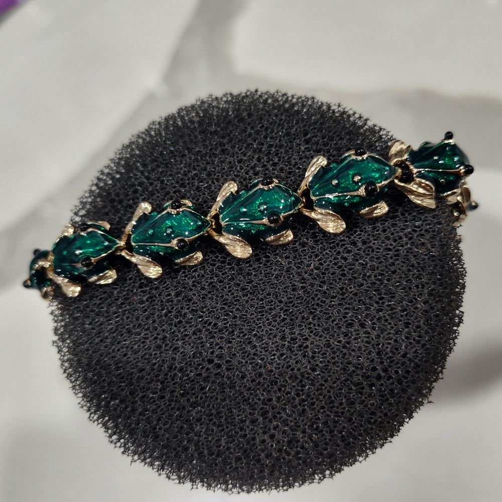 Green Frog Charm Bracelet